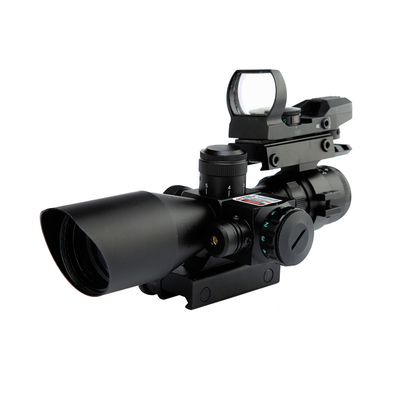  2.5-10x40 with Red Laser and Red Dot Sight Illuminated Tactical Hunting Scope