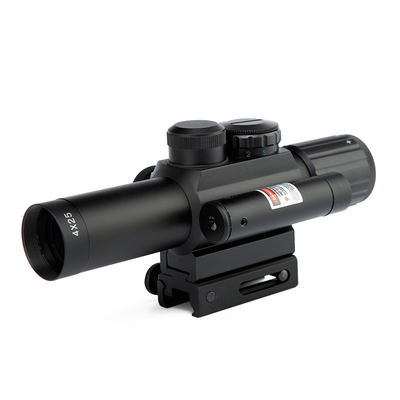 4X25 Tactical Hunting Scope Illuminated Red Dot Sight With Green Laser
