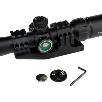 2-7x32E Compact Tactical Hunting Scope with Red/Green/Blue 24 Mil Dot Reticle