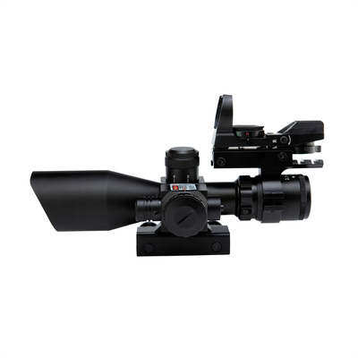  2.5-10x40 with Red Laser and Red Dot Sight Illuminated Tactical Hunting Scope