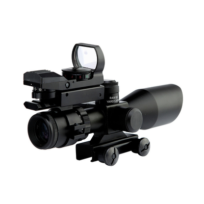  2.5-10x40 with Red Laser and Red Dot Sight Illuminated Tactical Hunting Scope