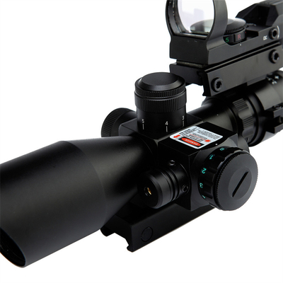  2.5-10x40 with Red Laser and Red Dot Sight Illuminated Tactical Hunting Scope