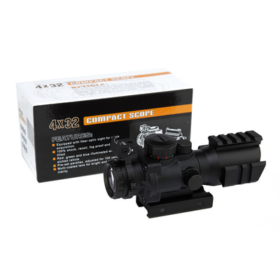 20/11MM Mount 4x32 R/G Illuminated Reticle Prism Scope With Three Rail