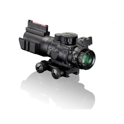 4x32 R/G/B 3 Colors Illuminted Glass Reticle Prism Scope With Decorative Fiber