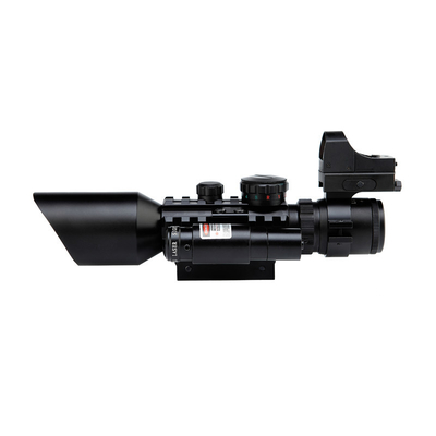 3-10x40 Dual Illuminated Hunting Rifle Scope With Red Dot Laser Sight