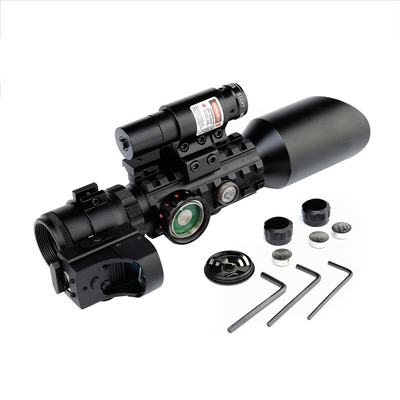 3-10x40 Dual Illuminated Hunting Rifle Scope With Red Dot Laser Sight