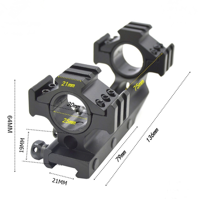 Black ARS Scope Rings And Mounts Tri Rail Weaver 30mm Rings