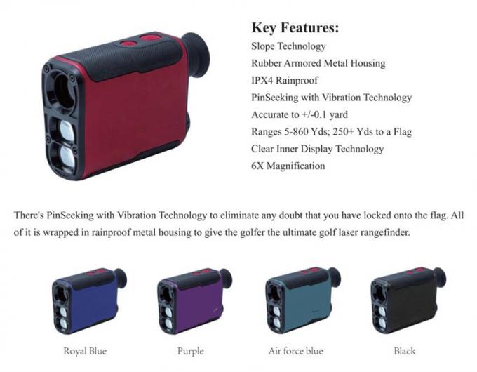 Aluminum 6X21 Golf Laser Rangefinder For Hunting EN 60825